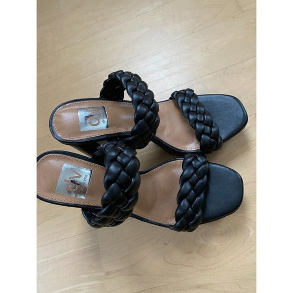 DV Dolce Vita BNWOT "Pressley" black braid block heel sandals NEW - Picture 6 of 8